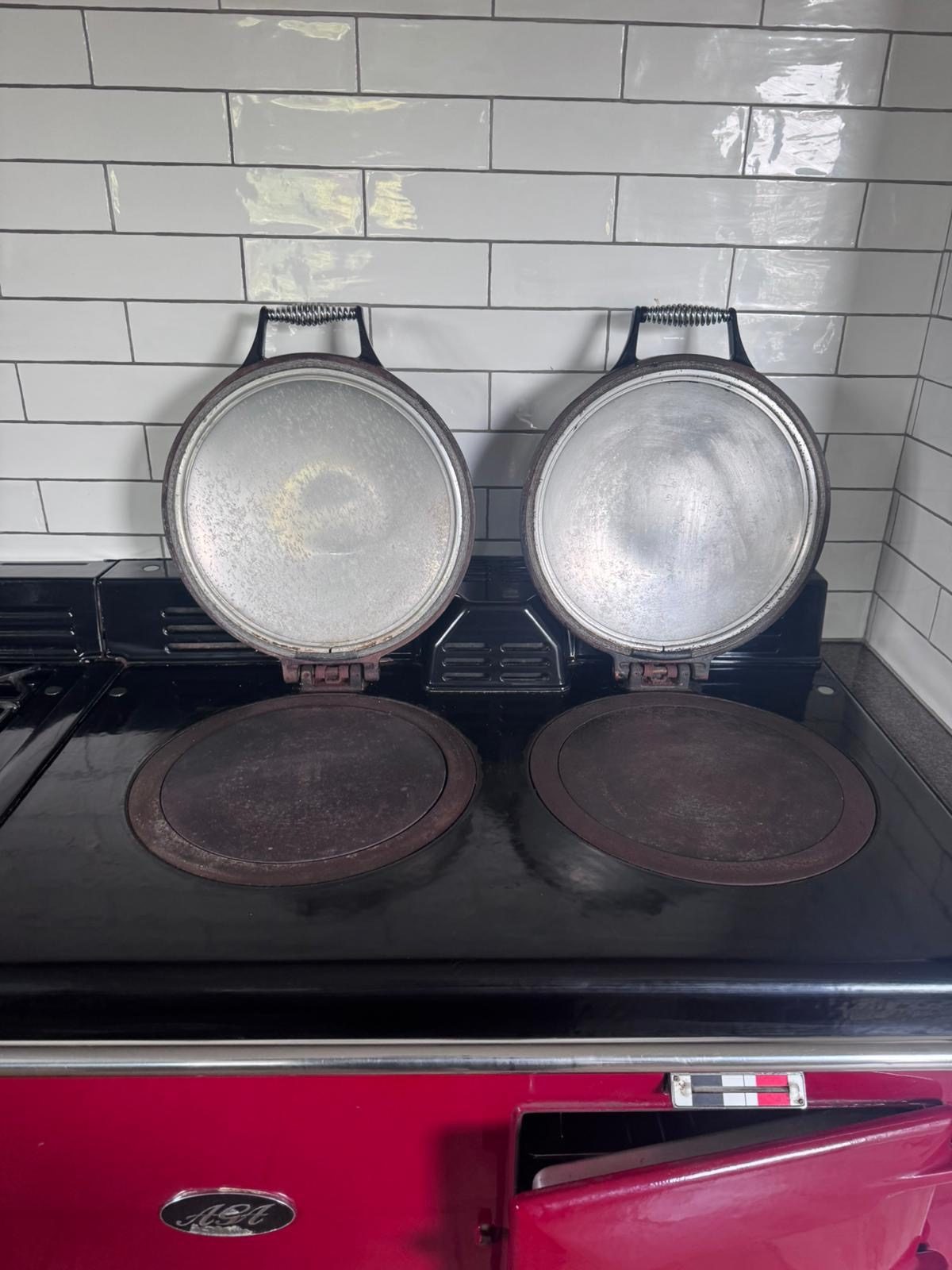 Cleaned AGA hotplates and lids, carefully restored to a spotless finish by Pure Luxe