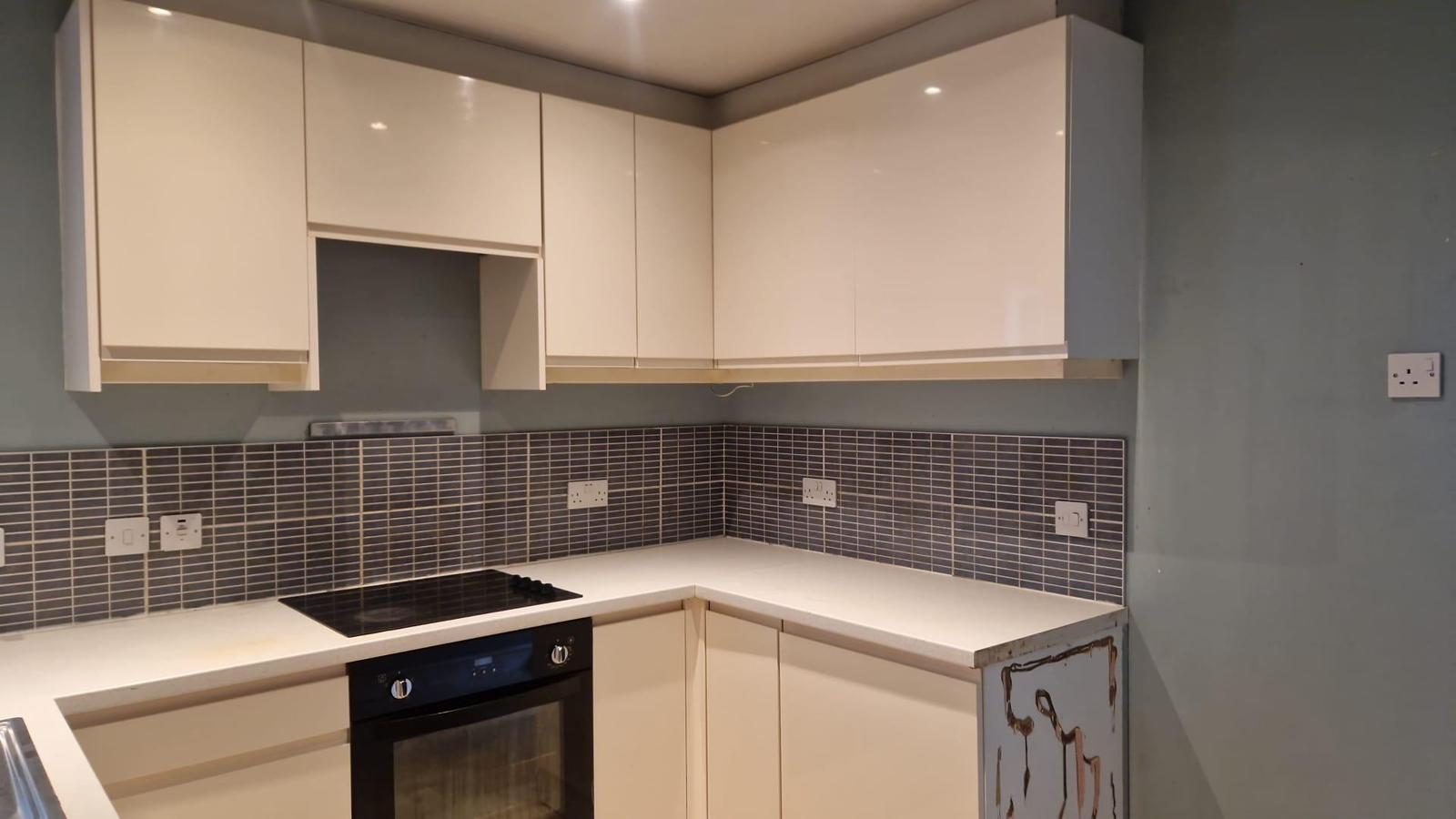 Spotless cream kitchen deep-cleaned in a Cardiff home