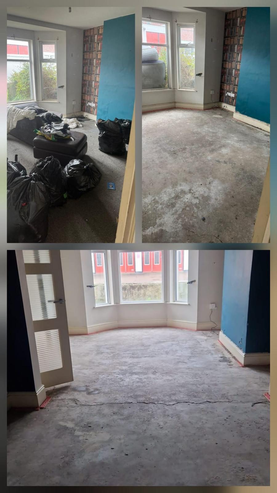 An empty, fully cleared room cleaned and ready to re-let after a Pure Luxe property clearance in Newport